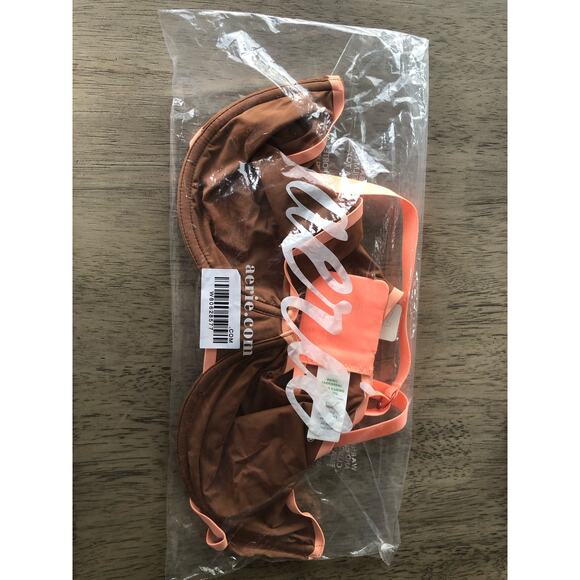 Aerie Smoothez Brown and Coral Unlined Underwire Full Coverage Bra 38D - Picture 5 of 5